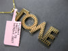 LARGE 1.06CT DIAMOND 14KT YELLOW GOLD 3D CLASSIC VERTICAL LOVE FLOATING PENDANT