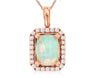 1.30CT DIAMOND & AAA OPAL 14K ROSE GOLD OVAL & ROUND SQUARE HEXAGON HALO PENDANT