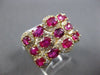 LAREG 4.69CT DIAMOND & AAA RUBY 14KT YELLOW GOLD OVAL & ROUND MULTI ROW FUN RING