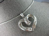 ESTATE LARGE 1.02CT DIAMOND 14KT WHITE GOLD 3D OPEN HEART LOVE FLOATING PENDANT