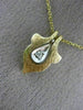 ESTATE .02CT DIAMOND 14KT WHITE & YELLOW GOLD 3D TEAR DROP ANCHOR PENDANT #22166