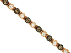 1.87CT WHITE & CHOCOLATE FANCY DIAMOND 14KT ROSE & BLACK GOLD 3D TENNIS BRACELET