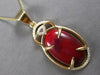 EXTRA LARGE 13.40CT DIAMOND & AAA RED OPAL 14KT YELLOW GOLD 3D FLOATING PENDANT