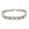 5.15CT DIAMOND 18KT WHITE GOLD ROUND & BAGUETTE SQUARE OCTAGON TENNIS BRACELET
