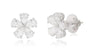 ESTATE 4.01CT DIAMOND 18KT WHITE GOLD 3D CLASSIC PEAR SHAPE FLOWER STUD EARRINGS
