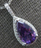 1.40CT DIAMOND & AAA AMETHYST 14KT WHITE GOLD 3D PEAR SHAPE & ROUND HALO PENDANT