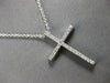 ESTATE .36CT DIAMOND 14KT WHITE GOLD 3D CLASSIC ROUND CROSS FLOATING PENDANT