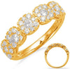 .79CT DIAMOND 14K YELLOW GOLD 3D MULTI FLOWER SQUARE FILIGREE MILGRAIN LOVE RING