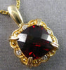 2.09CT DIAMOND & AAA GARNET 14KT YELLOW GOLD 3D FILIGREE FLORAL FLOATING PENDANT