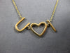 ESTATE .30CT DIAMOND 18KT YELLOW GOLD 3D CLASSIC I LOVE YOU FUN NECKLACE
