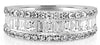2.09CT DIAMOND 18K WHITE GOLD 3D ROUND & BAGUETTE CLASSIC 3 ROW ANNIVERSARY RING