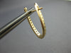ESTATE .65CT DIAMOND 14KT YELLOW GOLD 3D INSIDE OUT OVAL HOOP HANGING EARRINGS