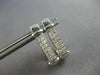 ESTATE LARGE 1.02CT DIAMOND 14K WHITE GOLD PRINCESS OVAL HUGGIE HANGING EARRINGS