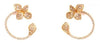 .97CT DIAMOND 18K YELLOW GOLD 4 LEAF CLOVER FLOWER SIDEWAY HOOP HANGING EARRINGS