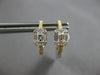 .50CT DIAMOND 18KT YELLOW GOLD 3D ROUND & BAGUETTE HUGGIE HOOP HANGING EARRINGS