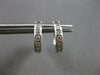 .28CT DIAMOND 18KT WHITE GOLD CLASSIC ROUND ETOILE HUGGIE HOOP HANGING EARRINGS