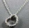 SMALL .09CT DIAMOND 14KT WHITE GOLD 3D CLASSIC OPEN HEART LOVE FLOATING PENDANT