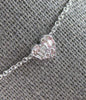 .12CT DIAMOND 14K WHITE GOLD ROUND & BAGUETTE INVISIBLE HEART SHAPE LOVE PENDANT