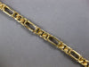 ESTATE LONG 14KT YELLOW GOLD 3D CLASSIC MATTE & SHINY FIGARO MENS BRACELET