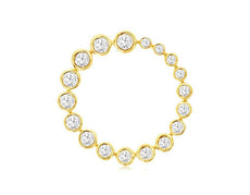 .55CT DIAMOND 14KT YELLOW GOLD 3D BEZEL JOURNEY CIRCLE OF LIFE FLOATING PENDANT
