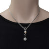 1.49CT DIAMOND & AAA ONYX & PEARL 18KT WHITE GOLD LARIAT CIRCULAR LOVE NECKLACE