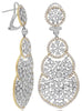 EXTRA LARGE 9.01CT DIAMOND 18K WHITE & ROSE GOLD 3D MULTI CIRCULAR LOVE EARRINGS