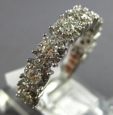 1.08CT DIAMOND 14K WHITE GOLD 3D INVISIBLE MULTI FLOWER WEDDING ANNIVERSARY RING