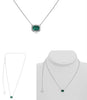 1.30CT DIAMOND & AAA EMERALD 18KT WHITE GOLD SQUARE HALO SOLITAIRE LOVE NECKLACE