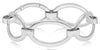 LARGE .96CT DIAMOND 18KT WHITE GOLD CLASSIC OPEN OVAL LINK CUFF TENNIS BRACELET