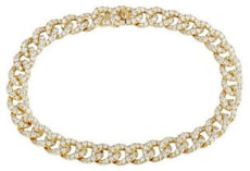 3.55CT DIAMOND 14KT YELLOW GOLD 3D CLASSIC CUBAN ETERNITY UNISEX TENNIS BRACELET