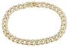 3.55CT DIAMOND 14KT YELLOW GOLD 3D CLASSIC CUBAN ETERNITY UNISEX TENNIS BRACELET