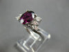 LARGE 2.12CT DIAMOND & AAA RHODOLITE 14K WHITE GOLD OVAL & ROUND ENGAGEMENT RING