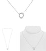.35CT DIAMOND 14K WHITE GOLD 3D BAGUETTE CIRCLE OF LIFE ADJUSTABLE LOVE NECKLACE