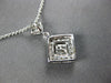 .17CT DIAMOND 14KT WHITE GOLD SQUARE GEOMETRICAL PAVE FILIGREE FLOATING PENDANT