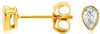 .19CT DIAMOND 14KT YELLOW GOLD CLASSIC PEAR SHAPE SOLITAIRE BEZEL STUD EARRINGS