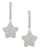 ESTATE 1.7CT DIAMOND 18KT WHITE GOLD 3D CLASSIC PAVE STAR FUN HANGING EARRINGS