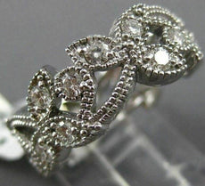 ANTIQUE 1.10CT DIAMOND 14KT WHITE GOLD MILGRAIN ETERNITY ANNIVERSARY RING #18539