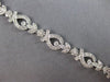 WIDE 2.56CT DIAMOND 14KT WHITE GOLD 3D MULTI LEAF TEAR DROP LOVE TENNIS BRACELET