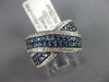 LARGE 2.22CT DIAMOND & AAA SAPPHIRE 14K WHITE GOLD 3D MULTI ROW CRISS CROSS RING