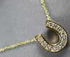 ESTATE .20CT DIAMOND 14KT TWO TONE GOLD 3D LUCKY HORSE SHOE FUN NECKLACE #26987
