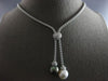 .42CT DIAMOND & AAA SOUTH SEA & TAHITIAN PEARL 18K WHITE GOLD 3D LARIAT NECKLACE