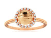 1.34CT DIAMOND & AAA MORGANITE 14KT ROSE GOLD 3D ROUND HALO FRIENDSHIP LOVE RING