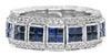 3.15CT DIAMOND & AAA SAPPHIRE 18KT WHITE GOLD ROUND & PRINCESS ANNIVERSARY RING