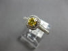 .53CT WHITE & FANCY YELLOW DIAMOND 18KT WHITE GOLD 3D FILIGREE ENGAGEMENT RING