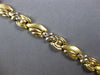 ESTATE 14KT WHITE & YELLOW GOLD 3D MATTE & SHINY CLASSIC FLORAL FUN BRACELET