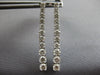 ESTATE LARGE 2.10CT DIAMOND 14KT WHITE GOLD ROUND JOURNEY FLEXIBLE BAR HANGING EARRINGS