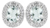 ESTATE .68CT DIAMOND & AAA GREEN AMETHYST 14KT WHITE GOLD 3D OVAL STUD EARRINGS