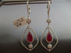 EXTRA LARGE 8.33CT DIAMOND & AAA RUBY 18K 2 TONE GOLD TEAR DROP HANGING EARRINGS