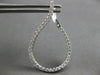 ESTATE LARGE 1.25CT DIAMOND 18KT WHITE GOLD TEAR DROP SIDEWAYS HANGING EARRINGS