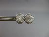 .27CT DIAMOND 14KT WHITE GOLD 3D ROUND & BAGUETTE CLUSTER FILIGREE STUD EARRINGS